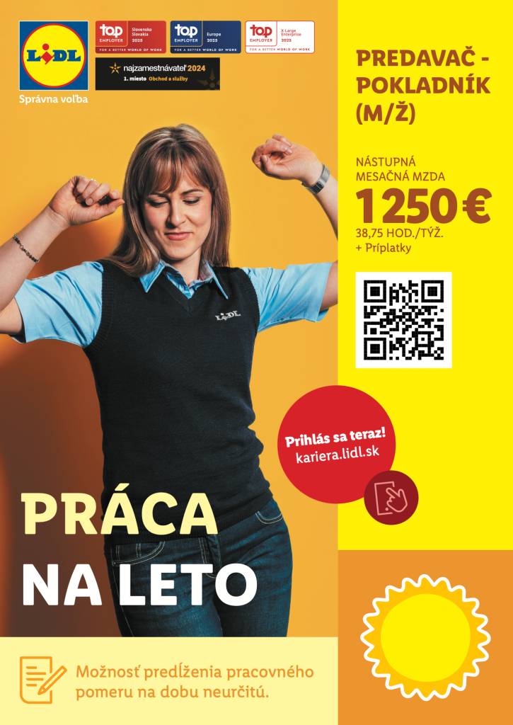 Práca na leto ale aj dlhodobý pracovný pomer.