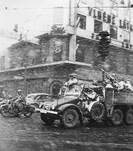 Příjezd nacistických okupantů do Prahy 15. března 1939.