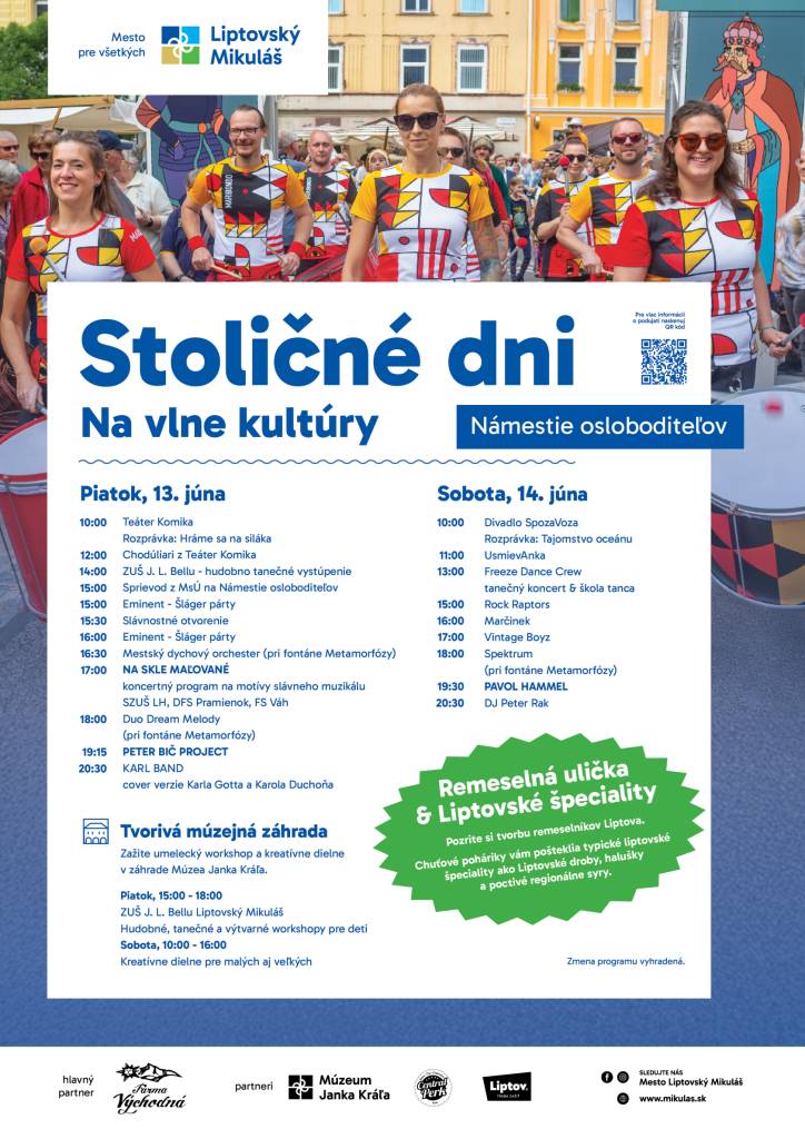 Tohtoročné Stoličné dni mesta Liptovský Mikuláš sa budú konať v dňoch 13.-14. júna 2025. Toto podujatie je oslavou našich tradícií, remesiel a kultúry.