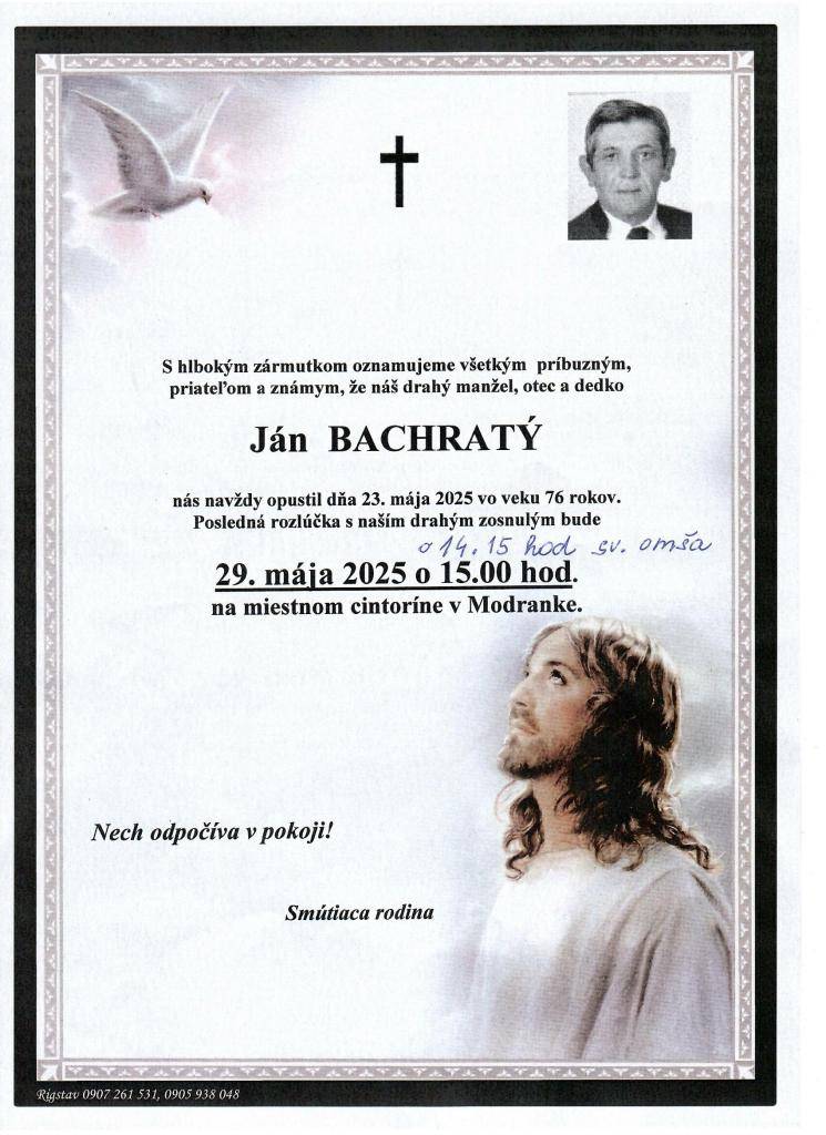 p.  Ján Bachratý