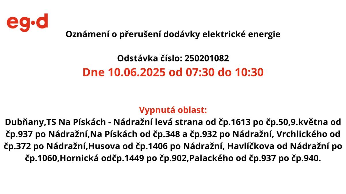 odstávka energie