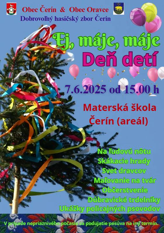 rúcanie mája, atrakcie pre deti