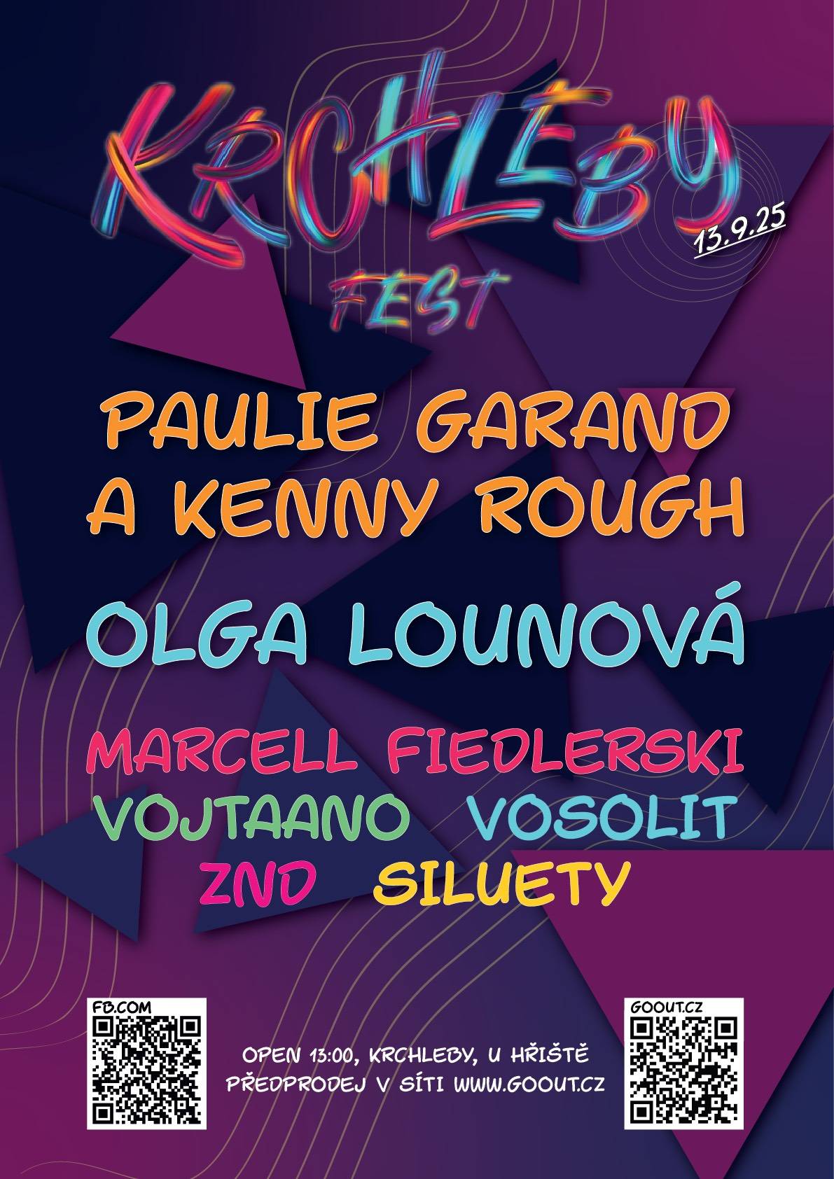 Obec Krchleby vás srdečně zve na letošní Krchleby Fest, který se uskuteční v sobotu 13. září 2025. Vstupenky jsou k dispozici těmito způsoby: 🏡 Pro obyvatele Krchleb Zvýhodněná cena: 100 Kč Vstupenky je možné zakoupit: – osobně na obecním úřadě (po předložení dokladu o trvalém pobytu) – nebo online přes GoOut  🌍 Pro ostatní návštěvníky Cena: 300 Kč K zakoupení online přes GoOut. Krchleby fest 2025 - Vstupenky na festivaly, so 13. 9. 13:00 ve městě Krchleby - GoOut   🎫 Doporučujeme zakoupit vstupenky včas – kapacita je omezená.