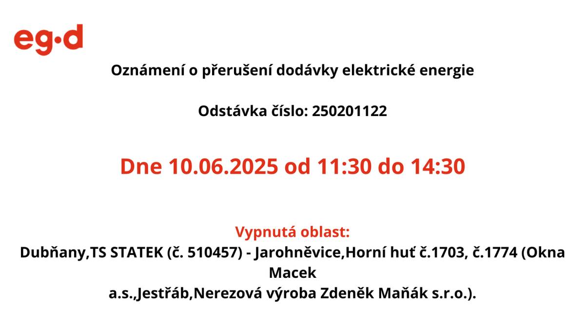 odstávka energie