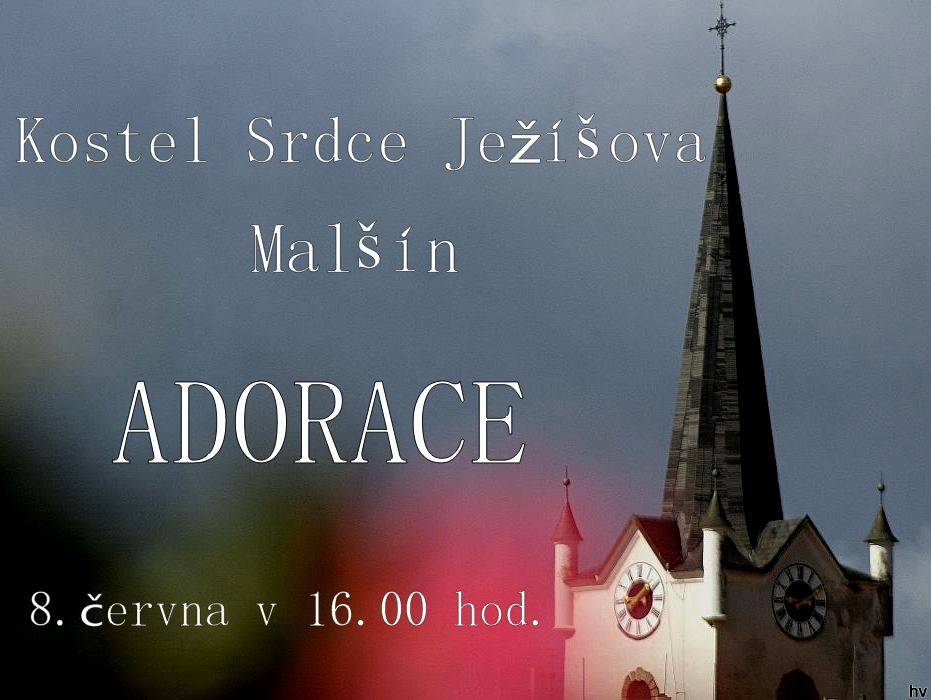 Zveme vás na adoraci, která se uskuteční 8. června v Kostele Srdce Ježíšova v Malšíně od 16 hodin.