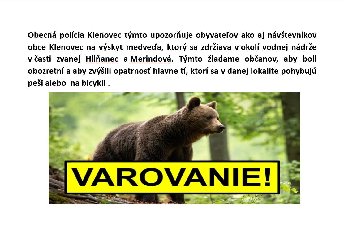 Výskyt medveďa v okolí vodnej nádrže.