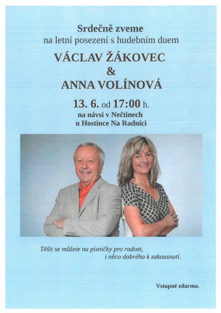 13.06.2025 od 17:00 h na návsi v Nečtinech u Hostince Na Radnici