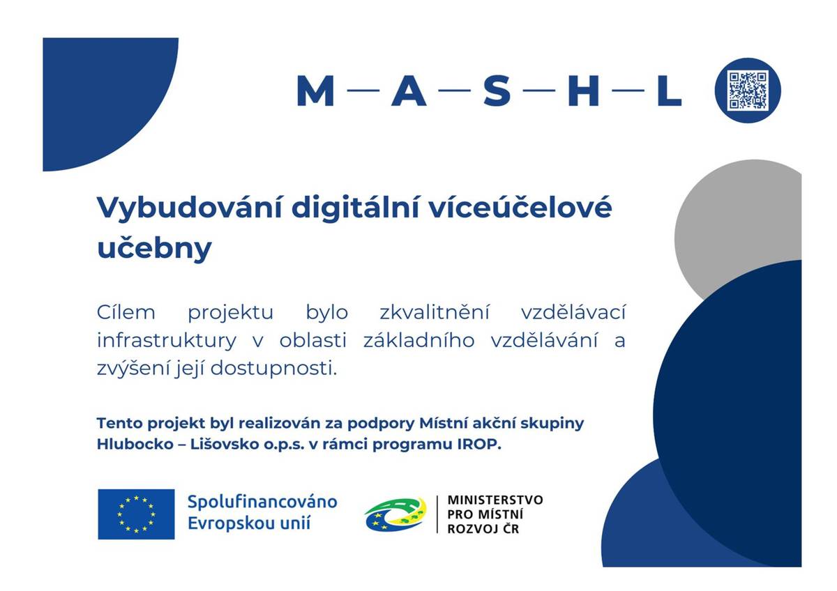 Vybudování digitální víceúčelové učebny v ZŠ a MŠ Borek   Hlavním cílem projektu je zkvalitnění vzdělávací infrastruktury v oblasti základního vzdělávání a zvýšení její dostupnosti.   Výsledkem projektu je vybudování počítačové učebny pro výuku cizích jazyků a dalších (enviromentálních) předmětů pro 1. stupeň a vybudování bezbariérového WC.     Projekt byl podpořen prostřednictvím Místní akční skupiny Hlubocko –Lišovsko o. p. s., jako nositele Strategie komunitně vedeného místního rozvoje Místní akční skupiny Hlubocko – Lišovsko o. p. s. na období 2021 -2027, v rámci 1. Výzvy  -  MAS Hlubocko – Lišovsko – IROP – Vzdělávání I., ve vazbě na výzvu ŘO IROP: 48. VZDĚLÁVÁNÍ – SC 5.1.     Více informací o dalších podpořených projektech naleznete na www.mashl.cz.                                                                     Jaroslav Novák – starosta obce Borek