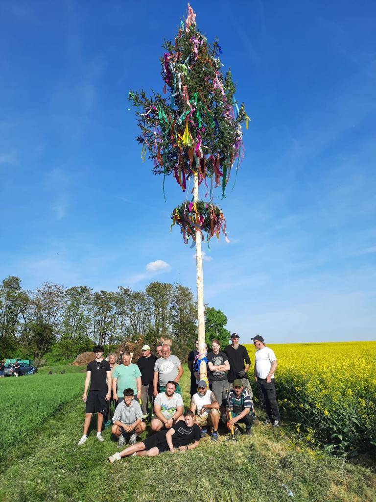 Za krásného slunečního dne tentokrát bez větru se dobrovolníci a naše ženy podíleli na stavění a ozdobu naší krásné Máje. A k večeru se samozřejmě podpálil oheň za dohledu místní dobrovolné jednotky. Děkujeme všem kteří se podíleli na této akci.