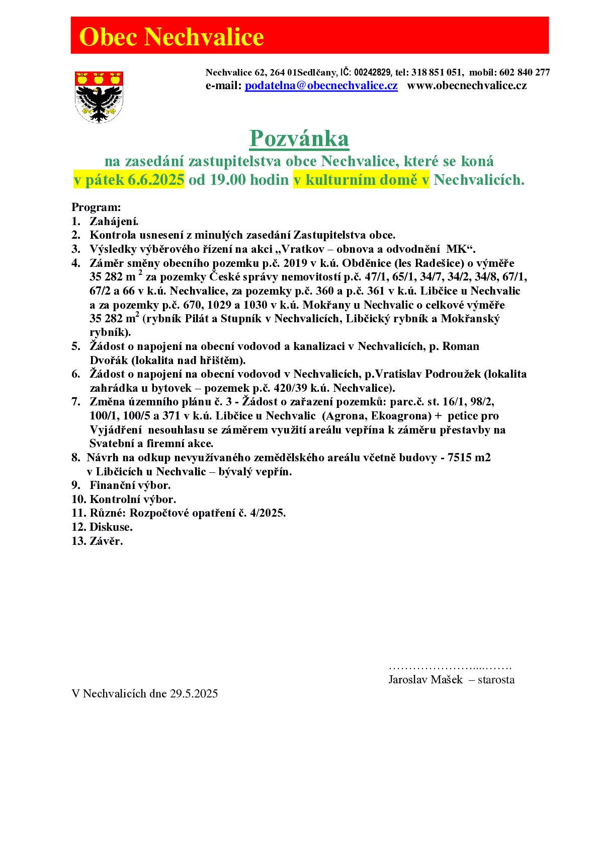 Rybníky nebo les, svatební hospoda nebo park a  další rozhodnutí na bedrech našich zastupitelů.