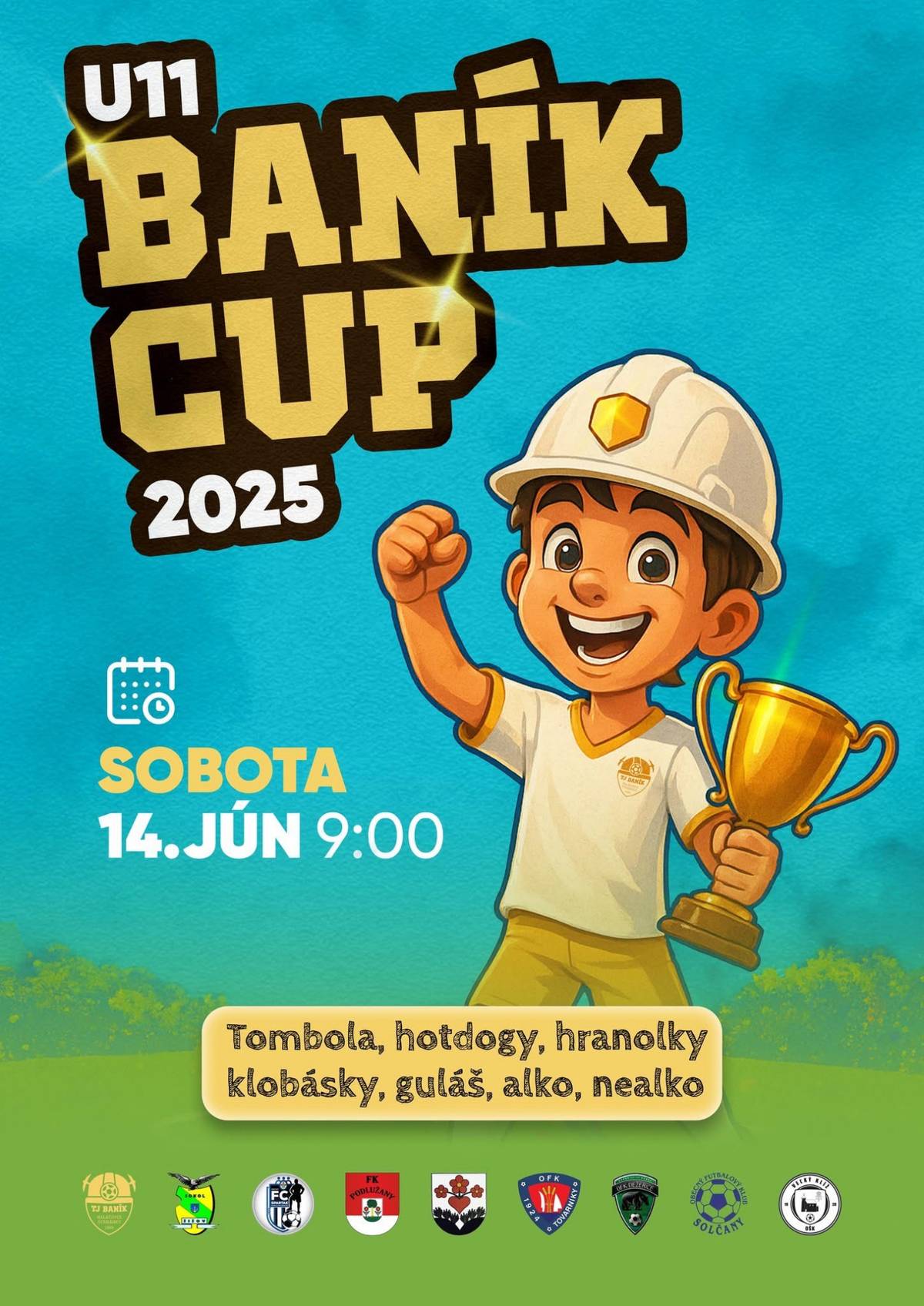 Telovýchovná jednota Baník Haláčovce-Otrhánky Vás pozýva na druhý ročník turnaja prípravkarov do 11 rokov Baník Cup, ktorý sa uskutoční v sobotu 14. júna 2025 od deviatej hodiny na ihrisku v Haláčovciach.  Okrem domáceho tímu sa predstavia Spartak Bánovce nad Bebravou, Tovarníky, Solčany, Veľký Klíž, Podlužany, Dežerice a Šišov...