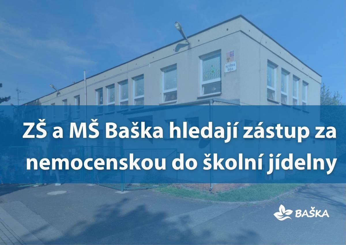 ZŠ a MŠ Baška , p. o. hledají zástup za nemocenskou do kuchyně školní jídelny! 🗓 Termín: 9. 6. - 4. 7. 2025 ⏰ Pracovní doba: 6:00-14:00 📌 Místo výkonu práce: MŠ Baška, Baška 383 🥣 Náplní práce bude výpomoc v kuchyni školní jídelny. 🌟 Vhodné pro maminky na mateřské dovolené nebo seniory. V případě zájmu pište či volejte na níže uvedené kontakty: ☎️ 734 447 293 📩 skolnijidelna@skolabaska.cz