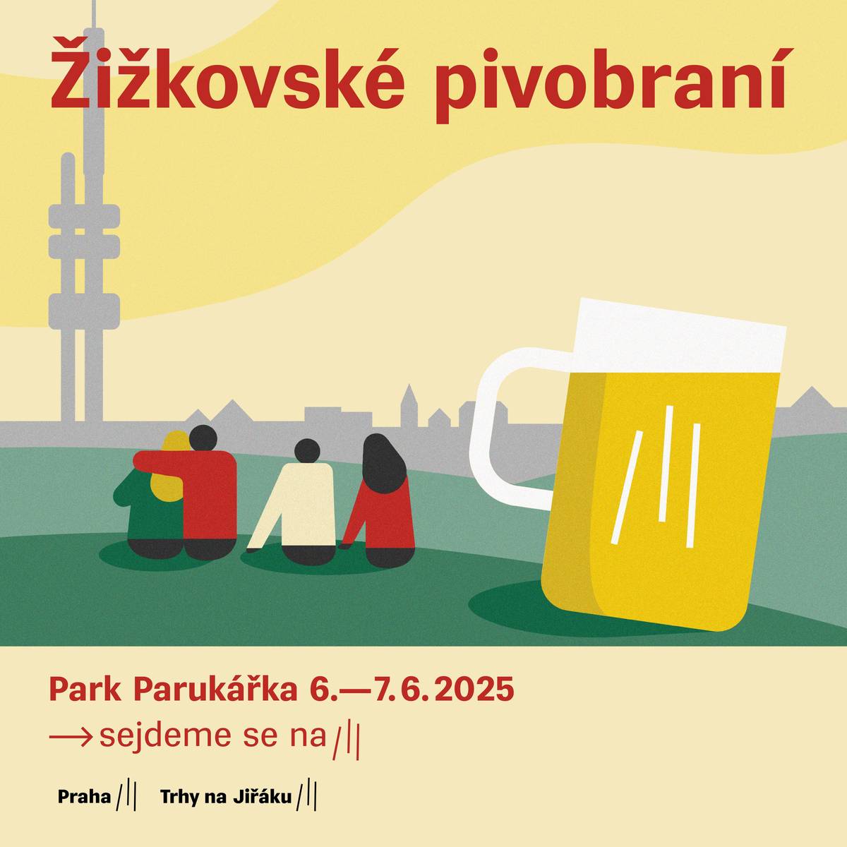Milí sousedé,  rok se s rokem sešel a je tu opět Žižkovské pivobraní /II🍻! 12. ročník této oblíbené akce se bude konat 6. a 7. června 2025 tradičně na Parukářce. Čekají vás tu více než tři desítky malých pivovarů a minipivovarů, skvělé občerstvení, koncerty, souteže a zábava pro děti.  pátek 6. června 16–17 h – Fol’ de‘ Gol 18–19 h – Green Småtroll 20–21 h – TH!S  sobota 7. června 13–14 h – Bookie Baker 15–16 h – Celest & Charles 17–18 h – The Silver Spoons 20–21 h – The Atavists  V sobotu 7. června se opět uskuteční mistrovství Žižkova v otáčení pivních tácků. Kvalifikace bude probíhat od 12.00 do 16.30 h, finále bude od 18.30 h na pódiu.  Pro děti 👦 Žižkovský pětiboj od Sportkids, stánky Českého červeného kříže a Jednotky sboru dobrovolných hasičů Praha–Žižkov. V pátek bude v dětské zóně airbsruh tetování a balonkování, v sobotu od 11 h na pódiu pohádka Pralidi od Divadla DAMDAM.  Celou akcí vás provede moderátor Vojta Efler. Vstup je zdarma. Těšíme se na Vás!  Vaše Praha 3 🍻