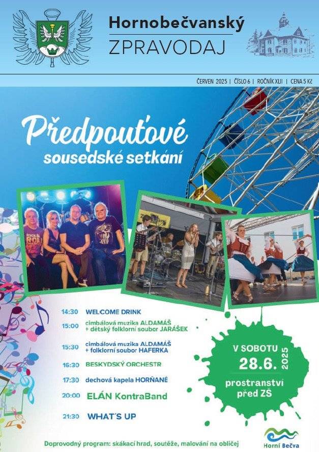 Červnové číslo zpravodaje je tu!  Nechte se vtáhnout do pestrého školního i obecního života a nahlédněte, co všechno se v uplynulých týdnech na Horní Bečvě odehrálo!   Nové číslo najdete pod odkazem níže, na webu obce nebo na obvyklých distribučních místech.