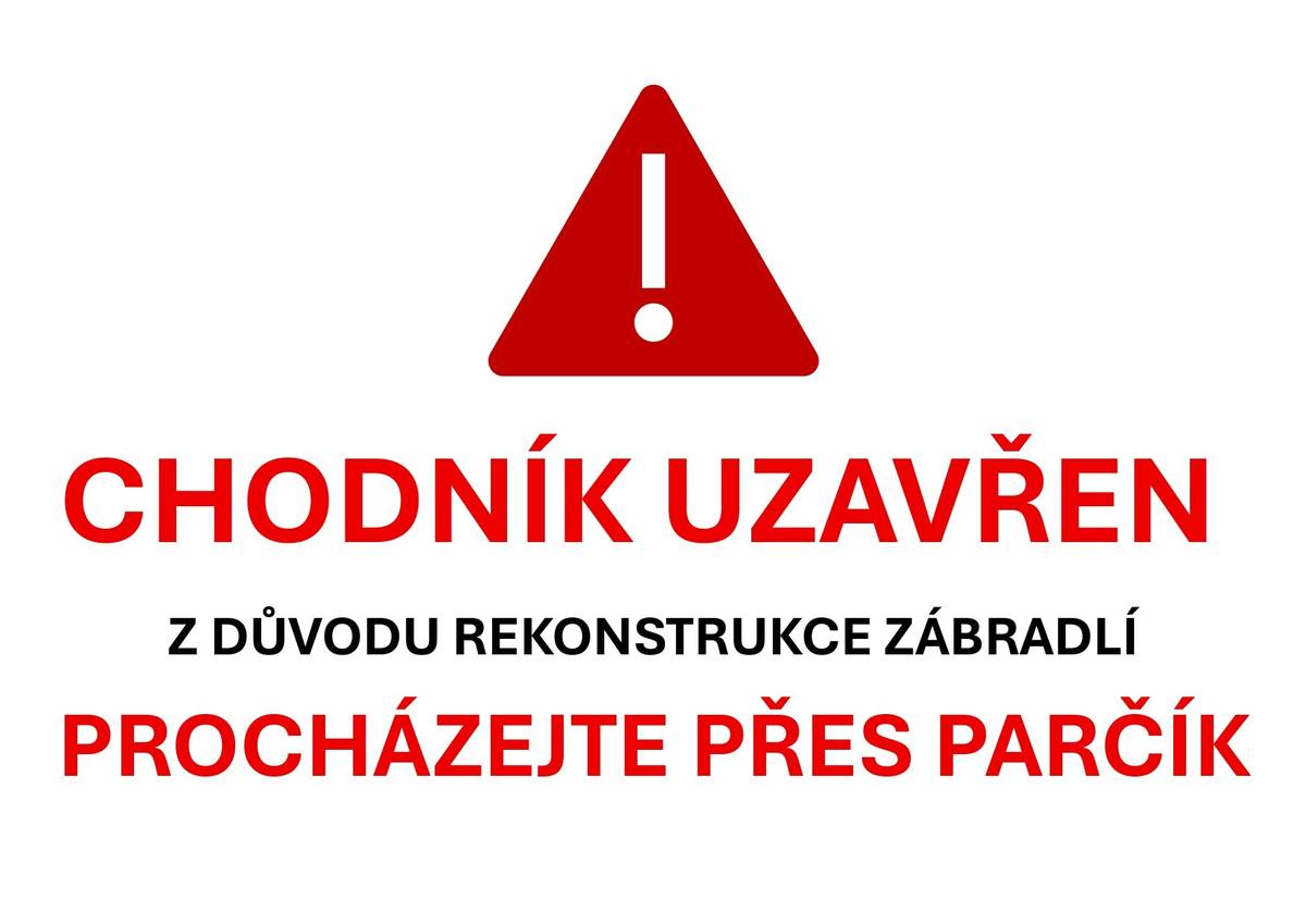 Z důvodu rekonstrukce zábradlí u návesního rybníka dbejte zvýšené opatrnosti a procházejte prosím přes parčík, děkujeme. OÚ Sulislav