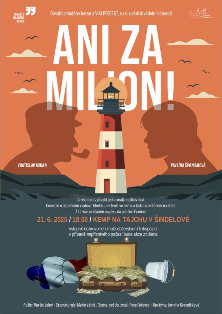 Přijďte si užít divadelní komedii pod širým nebem.