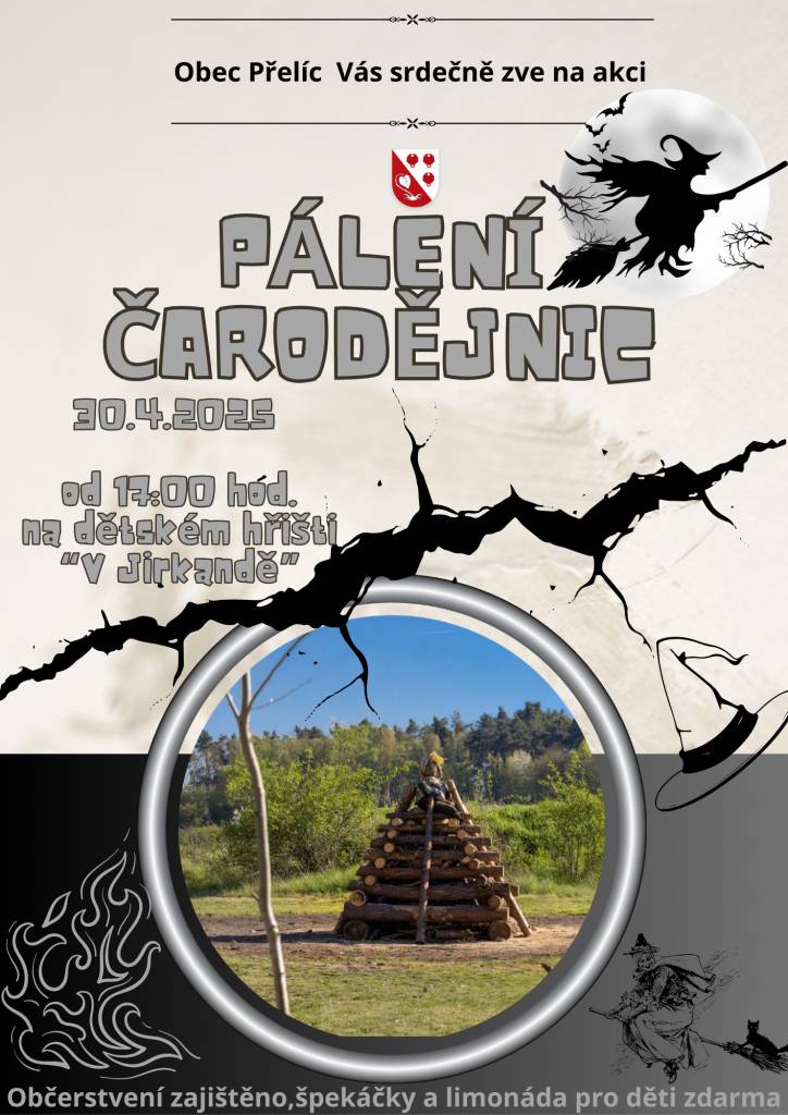 Pálení čarodějnic – 30. 4. 2025    Počasí nám letos opravdu přálo – krásný slunečný podvečer přilákal spoustu návštěvníků všech generací. Atmosféra byla výborná, oheň vzplál bez problémů a děti si užily celé odpoledne i večerní řádění.