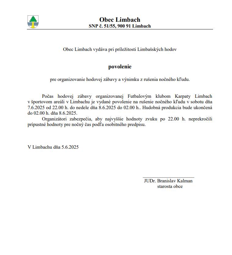 Pre Vašu informáciu