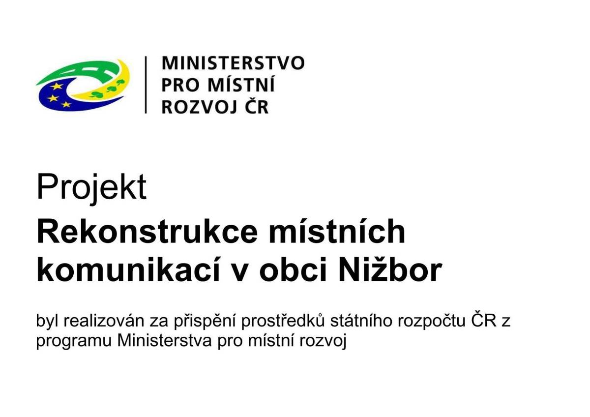 Publicita projektu spolufinancovaného MMR.