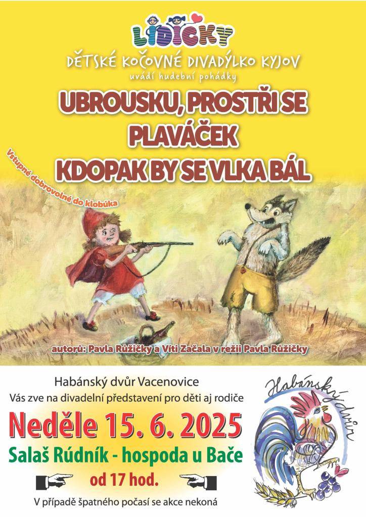 v neděli 15.6.2025 od 17 h v salaši Rúdník u Vacenovic