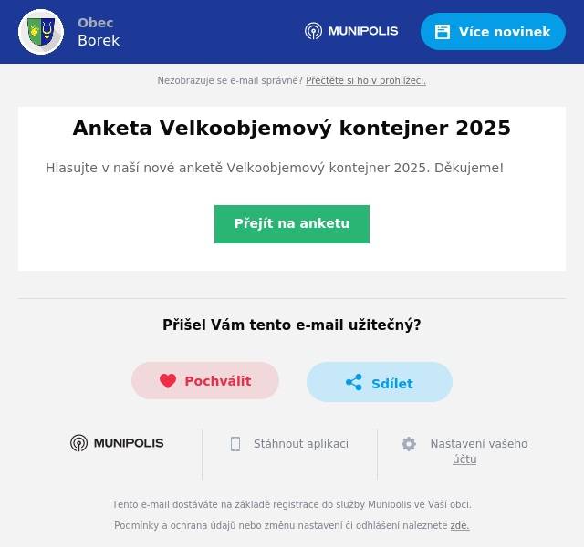 Hlasujte v naší nové anketě Velkoobjemový kontejner 2025. Děkujeme!