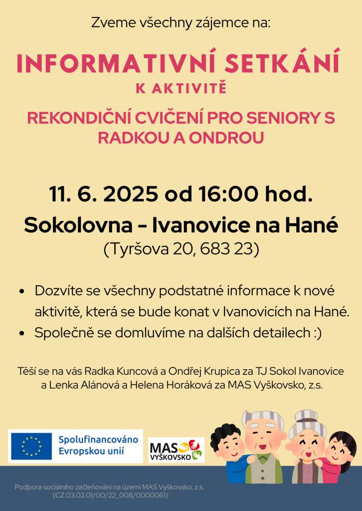 11.6.2025 od 16 hod. Sokolovna-Ivanovice na Hané, Tyršova 20.  Informace v příloze