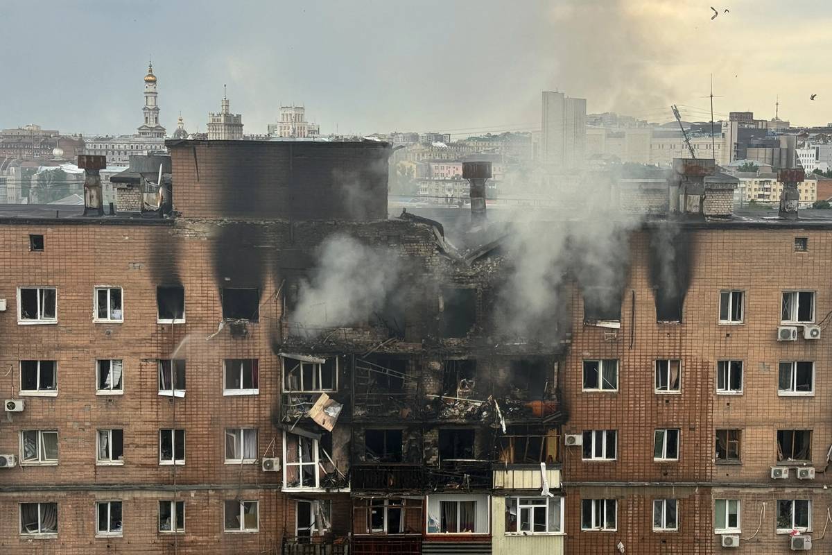 Následky ruského útoku na Charkov, 7. 6. 2025