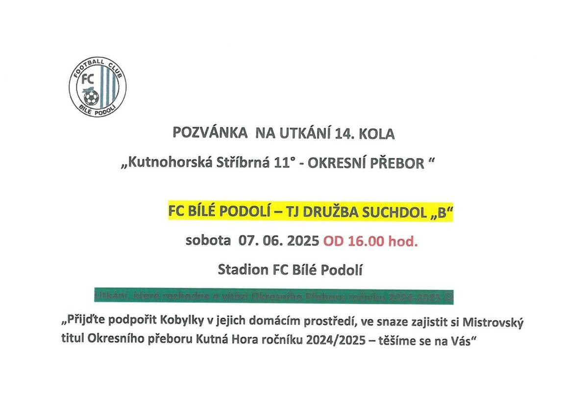"Kutnohorská Stříbrná 11° - Okresní přebor"