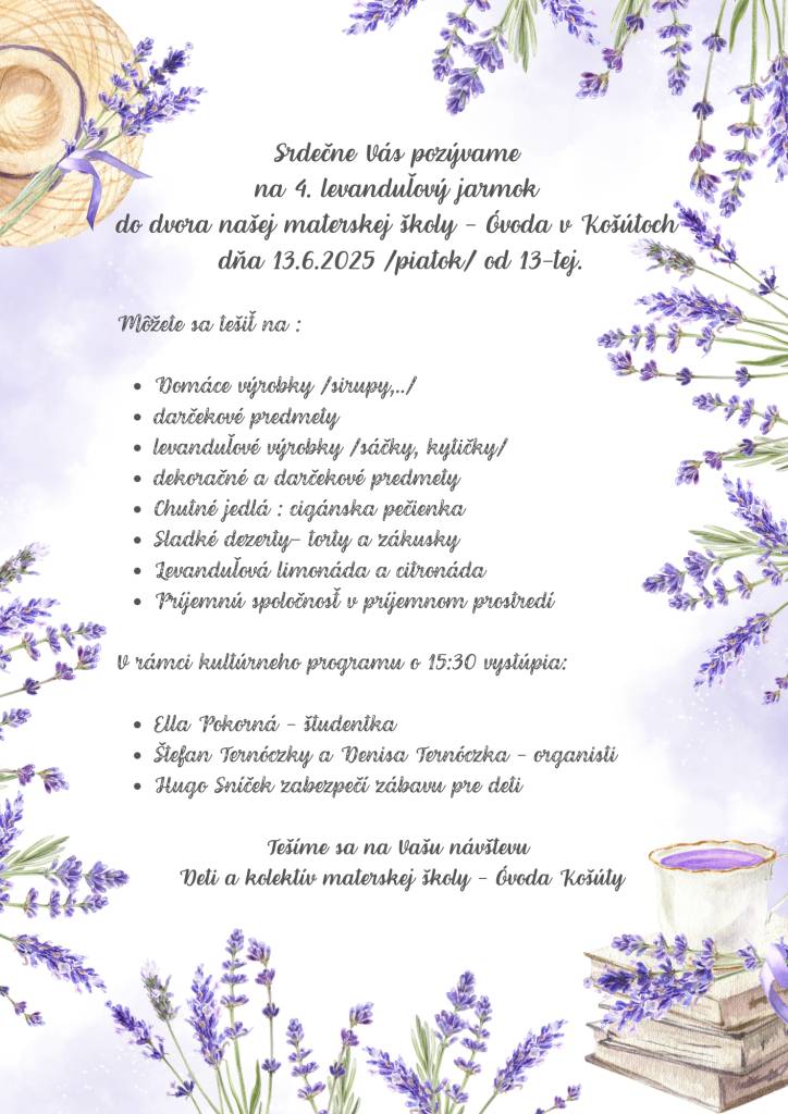 13.06.2025 od 13- tej. vo dvore materskej školy - Óvoda v Košútoch