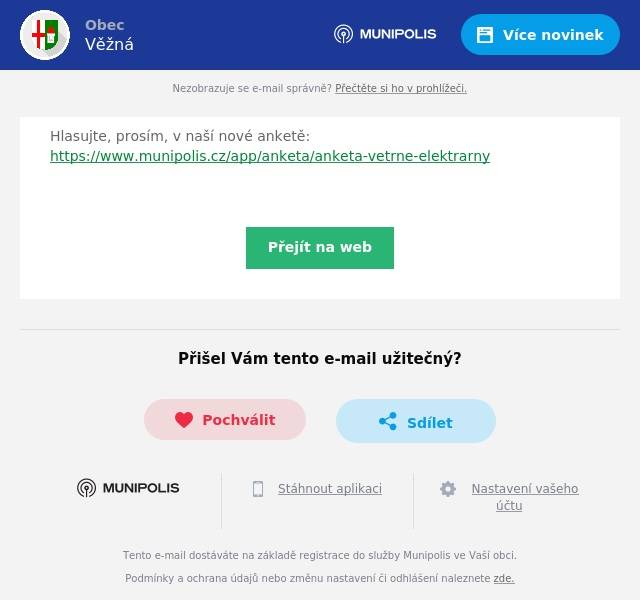 Hlasujte, prosím, v naší nové anketě: https://www.munipolis.cz/app/anketa/anketa-vetrne-elektrarny 