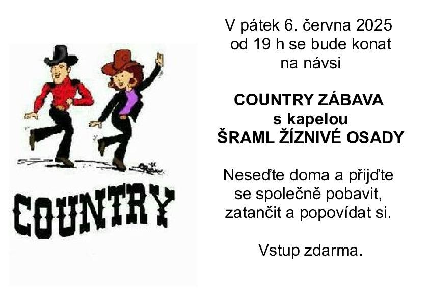 Kostomlaty pod Řípem Vás zvou v pátek 6.6. 2025 od 19:00 na COUNTRY NA NÁVSI.  Hraje kapela ŠRAML ŽÍZNIVÉ OSADY.  Více informací viz. přiložený leták.