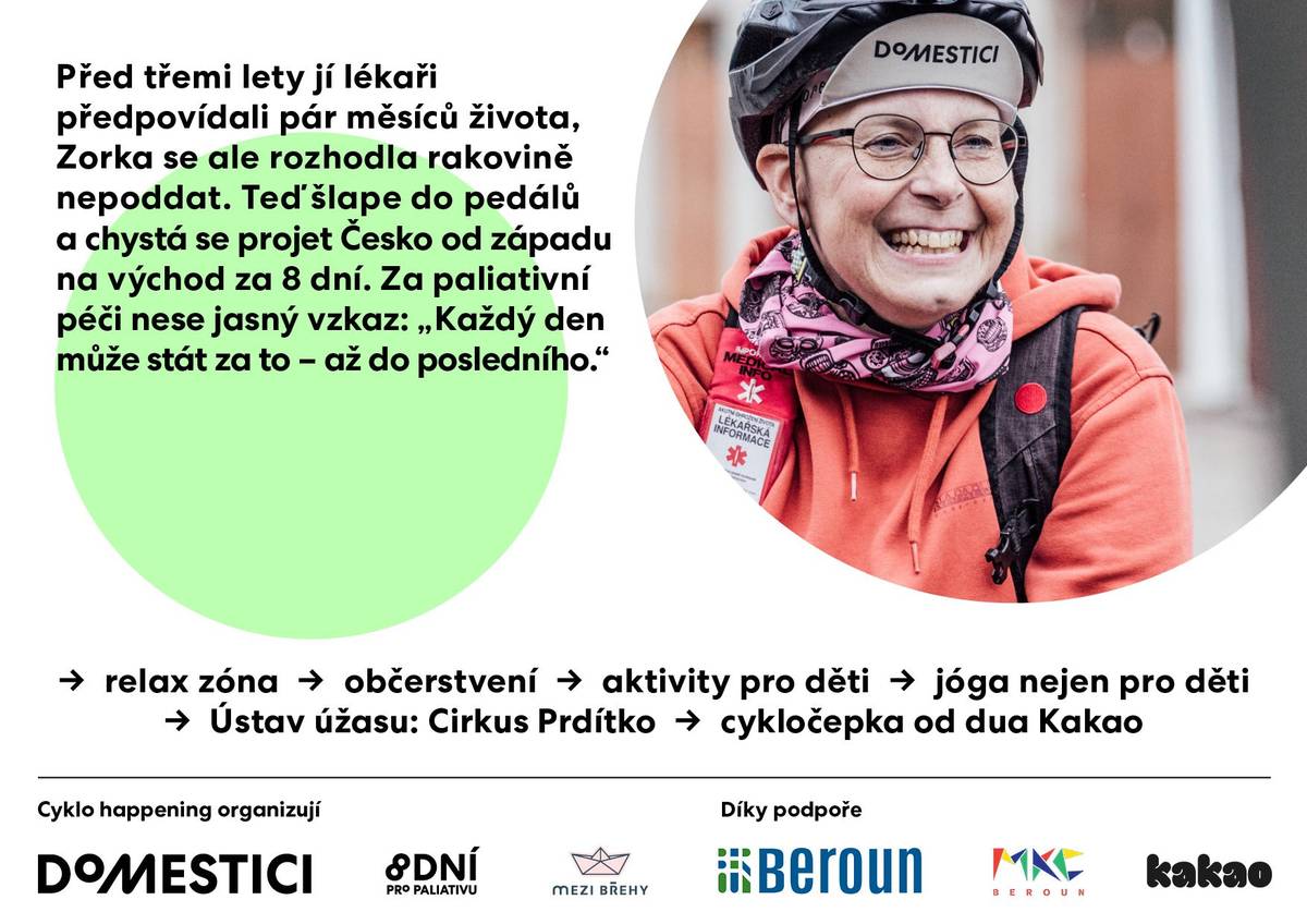 V sobotu 7.6. od 16 hod. vystoupí v kostele sv. Jana Křtitele ve Svatém Janu pěvecký sbor CANTABUNDUS z Prahy - viz plakátek v příloze. V neděli 8.6. mezi 15 a 18 hodinou projede Berounem NA KOLE (a zastaví se na kus řeči)  ZORKA ŠŤASTNÁ. Zorce dávali lékaři před třemi lety pár měsíců života. Rakovině se ale rozhodla nepoddat. Nemoc ji naopak naučila žít naplno. S podporou berounského ultracyklisty Martina Součka se chystá na životní výkon!   V sobotu 7. června startuje spolu se svými dcerami štafetovou cyklistickou jízdu s názvem ‘8 dní pro paliativu’, při které chce zdolat Česko od západu na východ. Jejím hlavním cílem je podpořit projekt Domestici a s ním oblast paliativní péče, která pomáhá lidem žít co nejlépe i v poslední etapě života. Zastaví se při tom v 17 hospicích po celé zemi včetně berounského Mezi břehy.  Více informací najdete v příloze.  O víkendu 21. a 22. června se koná Svatojánská pouť ! Kromě tradičního pouťového programu s muzikou, stánky a divadýlkem bude slavnostně otevřena prodloužená trasa Vintířovy stezky, která nyní vede z bavorského Niederalteichu do Blatné. Brzy po ní dojdete až do Břevnovského kláštera, kde odpočívají Vintířovy ostatky. Projdete při tom také Svatým Janem, kde pro poutníky vzniká a v sobotu odpoledne bude odhalena Vintířova lavička. Vše začne ve 13 hod. v kostele houslovým recitálem Vintíře Langáška, lavičce a celé trase požehná jáhen Ondřej Mrzílek, zapěje pěvecký sbpr Tadooba a na závěr si připijeme likérem Vintířovy slzy.  Kompletní program pouti brzy zveřejníme na obecním webu www.svatyjan.cz