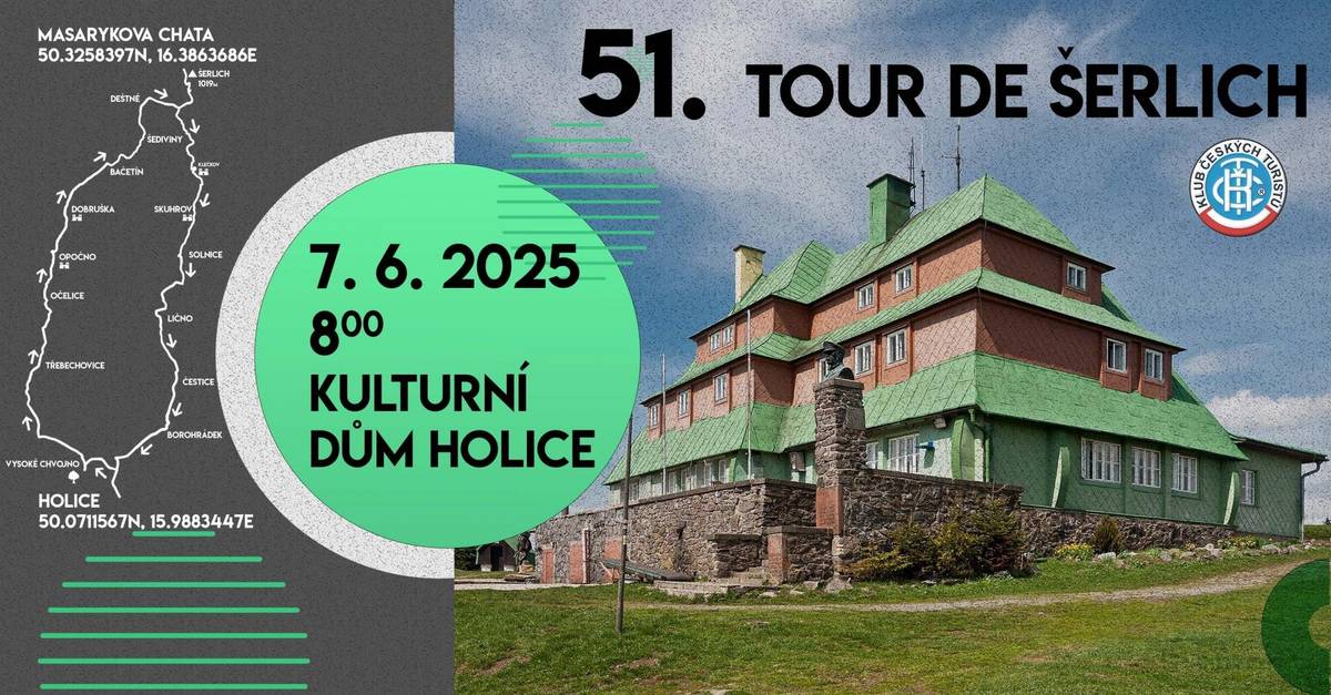 Vážení spoluobčané, přinášíme vám přehled akcí, které se uskuteční v nadcházejících dnech v Holicích: 7. června – Holice – 51. Tour de Šerlich   7. června – Holice – Vitráž – Artykadlo 8. června – Holice – 19. Dětské cyklistické závody 8. června – Holice – Aerárium – Artykadlo 9. června – Holice – Zveme vás na kávu – Holoubek Rodinné Centrum 10. června – Holice – Úterky u Terky – Městská knihovna Holice 10. června – Holice – Ukončení školního roku s rodiči – Komunitní klub pro mládež Holice