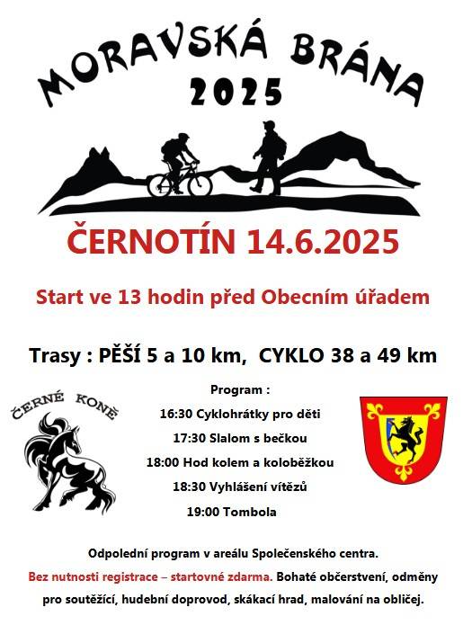 Zveme pohybuchtivé občany na cykloturistickou akci. Připraveny 2 pěší a 2 cyklo trasy. Po dojezdu doprovodný program, soutěže, občerstvení, tombola. Bez nutnosti registrace, startovné se nehradí.