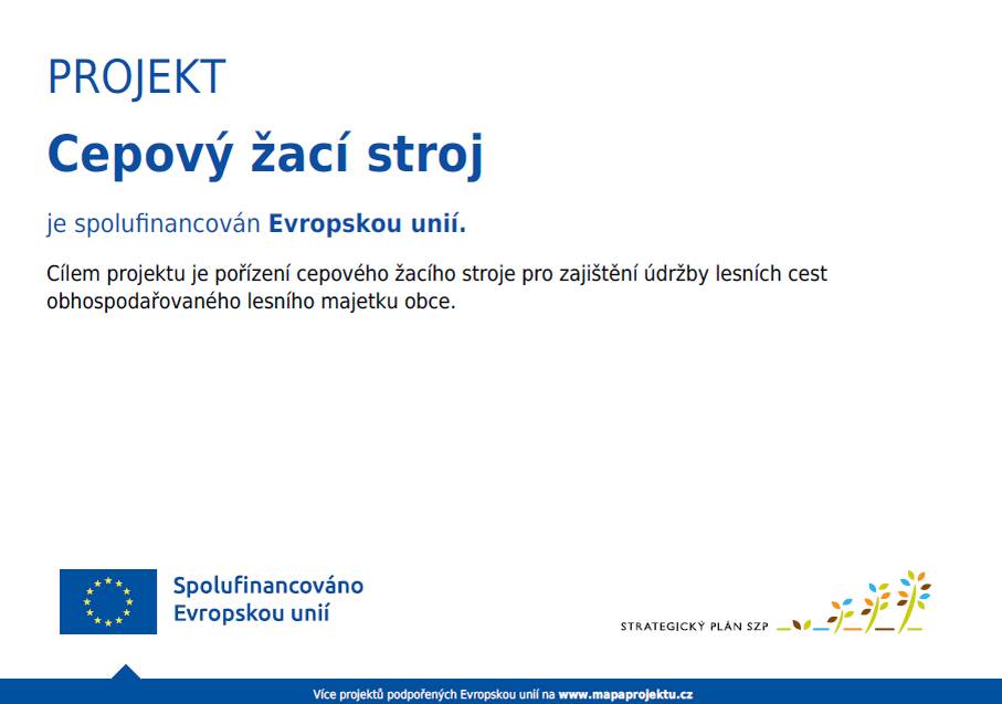 Minulý rok (2024) jsme pořídili cepový žací stroj MU-L/S 200 Vario pro údržbu lesních cest.