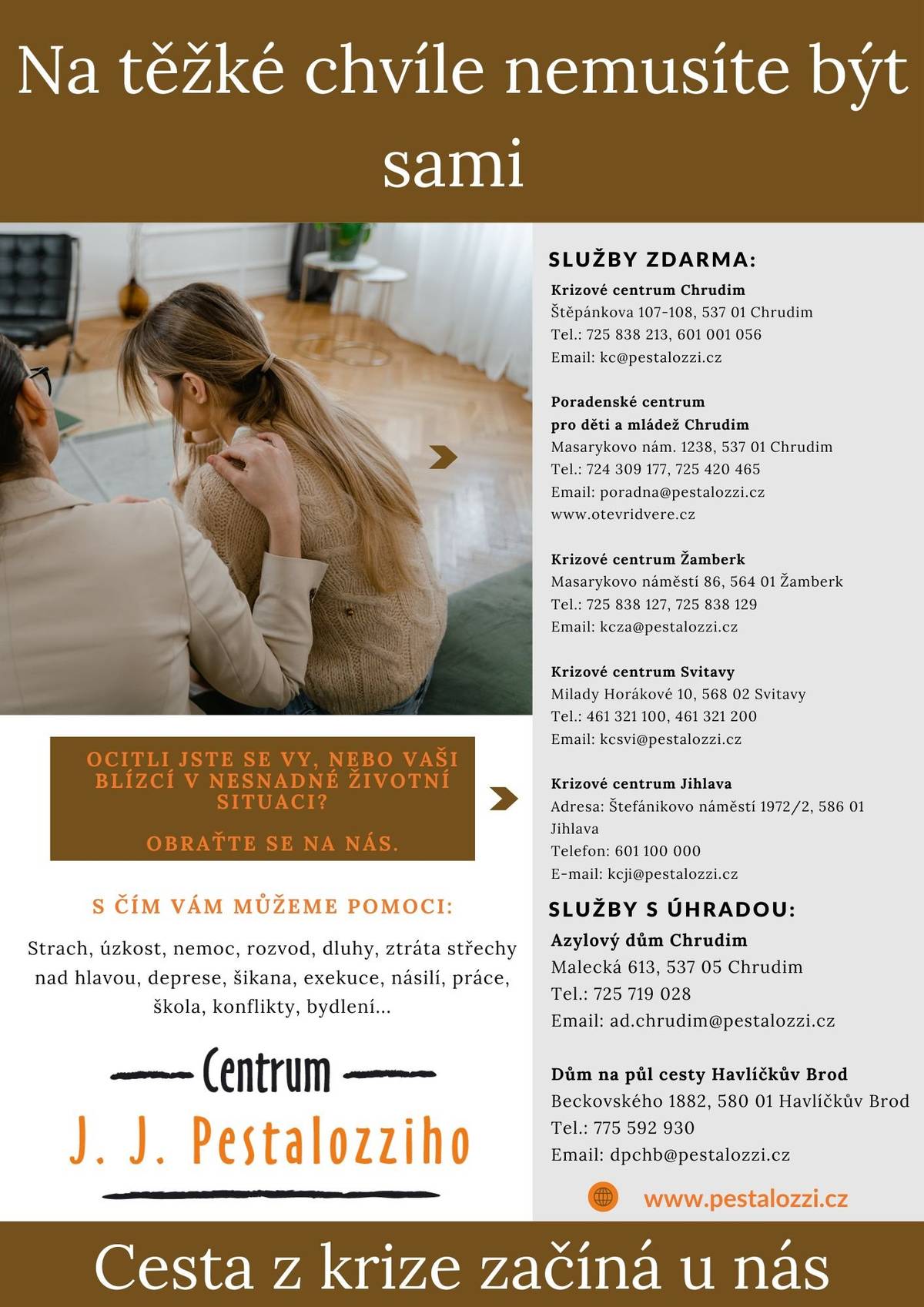 Centrum J. J. Pestalozziho vám nabízí svoje služby v sociální oblasti.