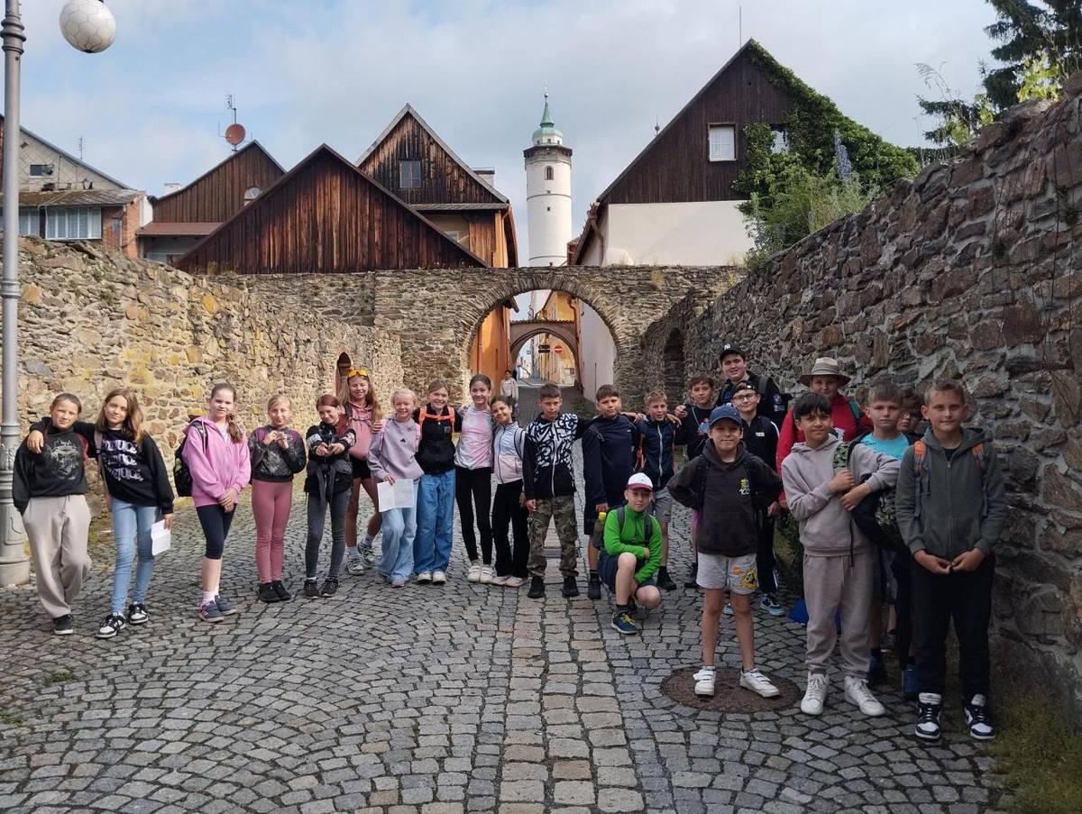 Žáci  V.A poznávali během třídního výletu Domažlice.