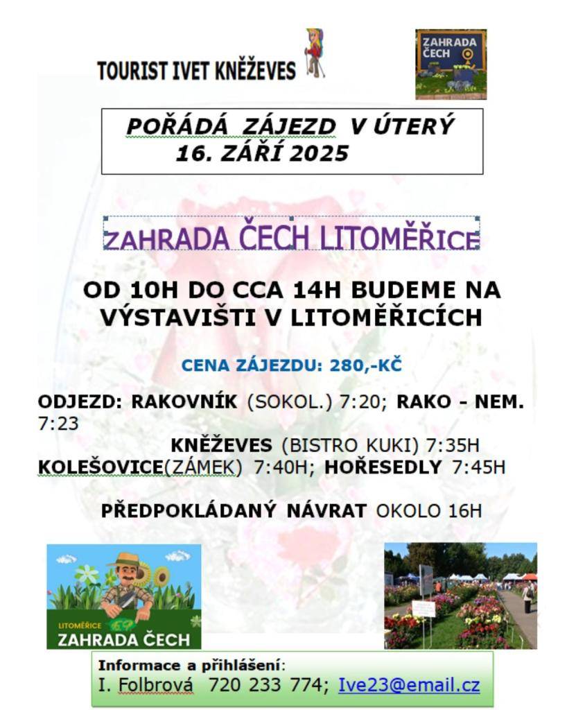 Dne 16. září 2025 se uskuteční zájezd na výstaviště v Litoměřicích.