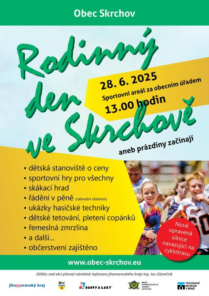 Rodinný den ve Skrchově 28. 6. 2025 od 13.00 hodin.
