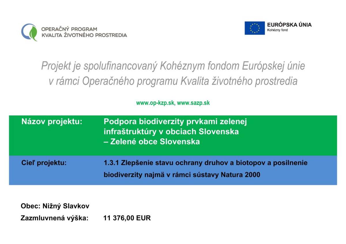 Podpora biodiverzity prvkami zelenej infraštruktúry -   Zelené obce Slovenska