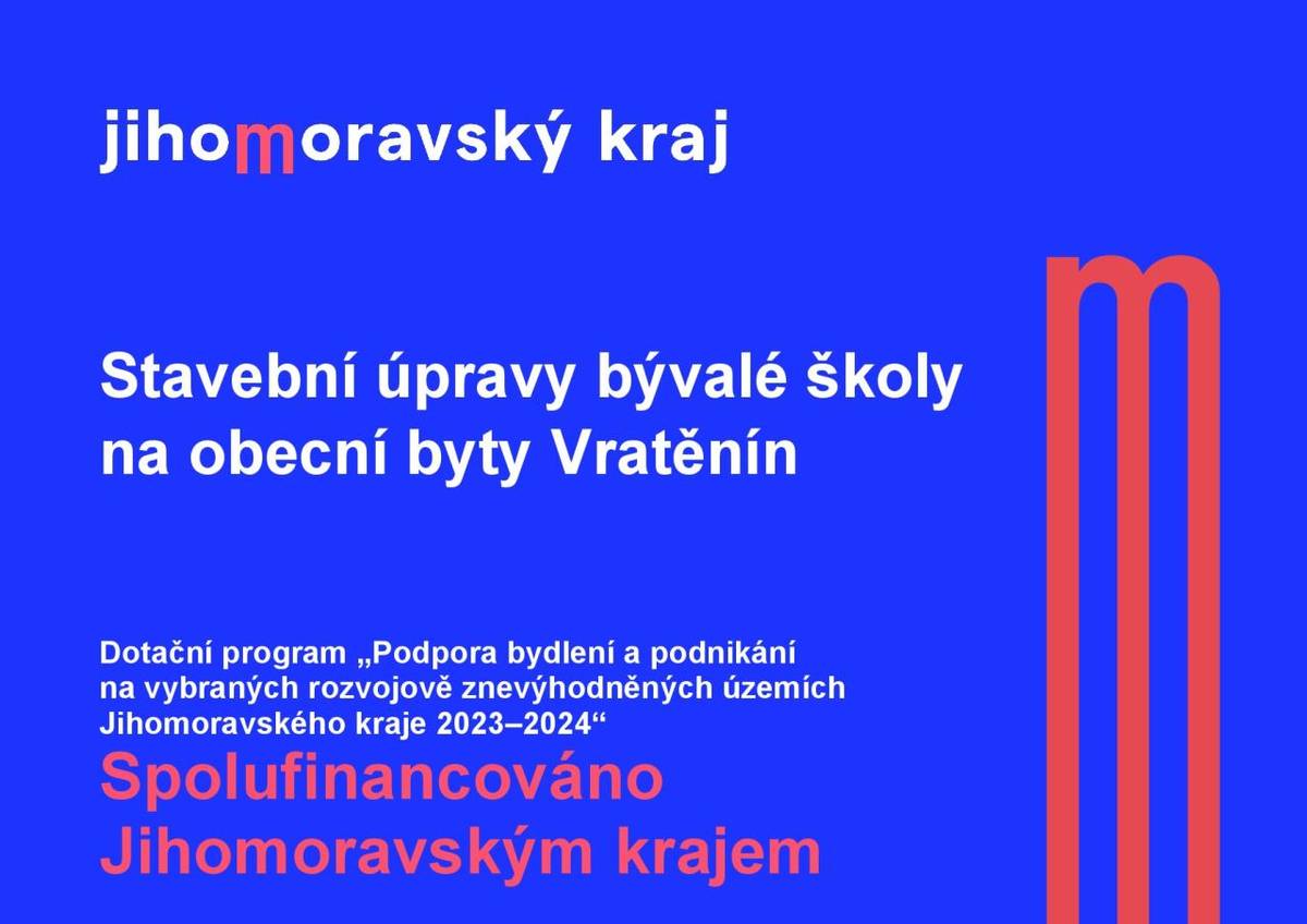 Dotační program "Podpora bydlení a podnikání na vybraných rozvojově znevýhodněných územích Jihomoravského kraje 2023-2024.