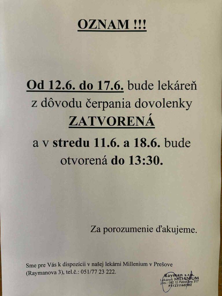 dovolenka 12.6.-17.6.2025