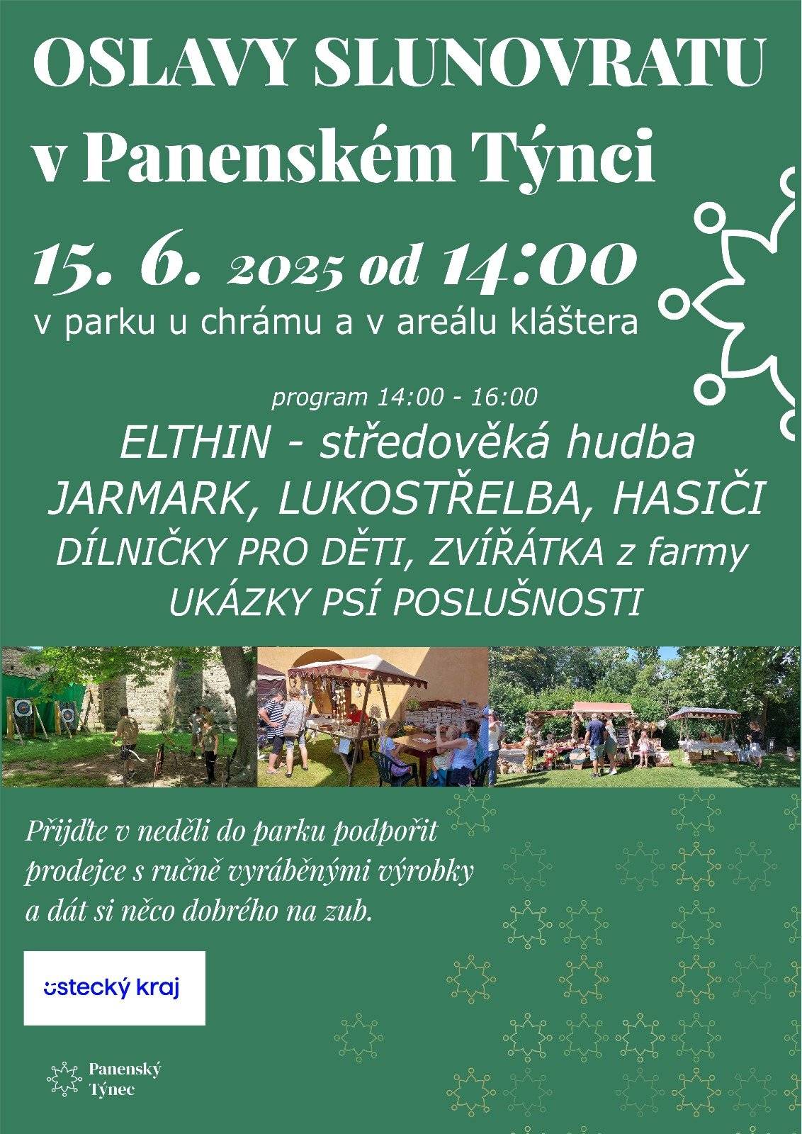 Odjezd do Týnce nad Sázavou v sobotu 21.6. v 6:30hod z parkoviště u úřadu. Cesta je hrazena městysem. Návrat ve večerních hodinách. Ještě jsou volná místa, pokud má někdo zájem, nahlaste se na úřadě.  Tuto neděli 15.6. přijďte od 14hod na Oslavy slunovratu-jarmark, dílničky,  představení nového auta hasičů, občerstvení ...