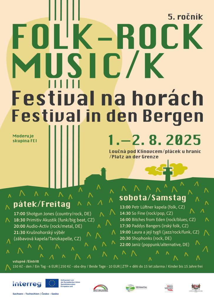 Pozvánka na hudební Festival na horách - Folk Rock Music 2025  1. - 2. 8. 2025