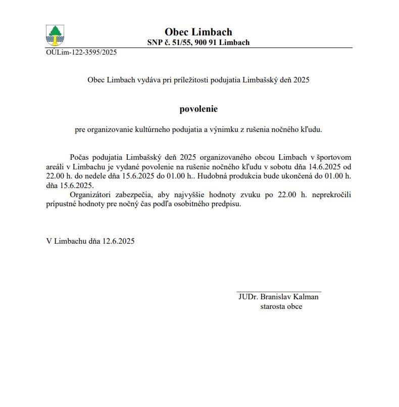 Pre Vašu informáciu