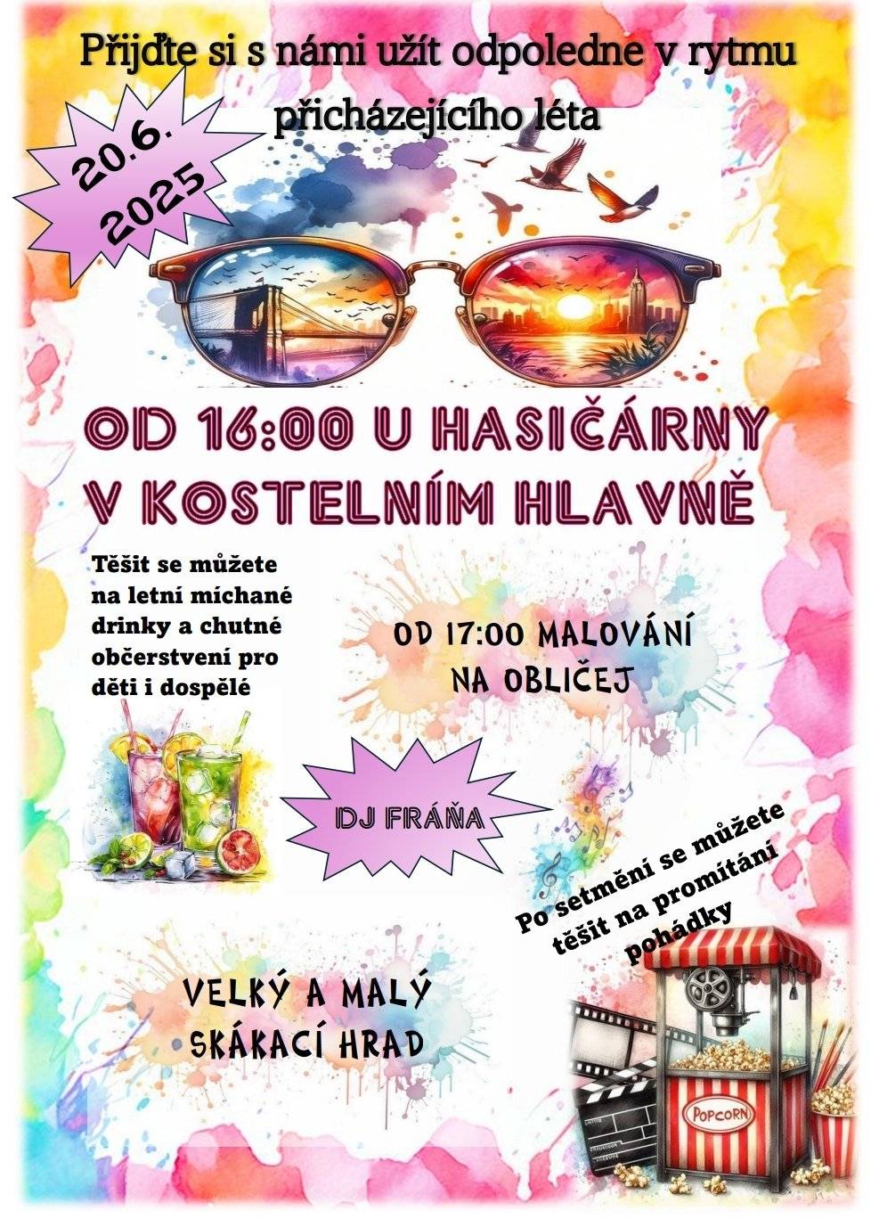 Na pátek 20.6. pro Vás připravujeme  posezení u hasičárny.. program pro děti a občerstvení pro všechny.. může to být rozloučení se školou, může to být příprava na léto a nebo jen prostě příjemné posezení.. všichni jste srdečně zváni 🍀