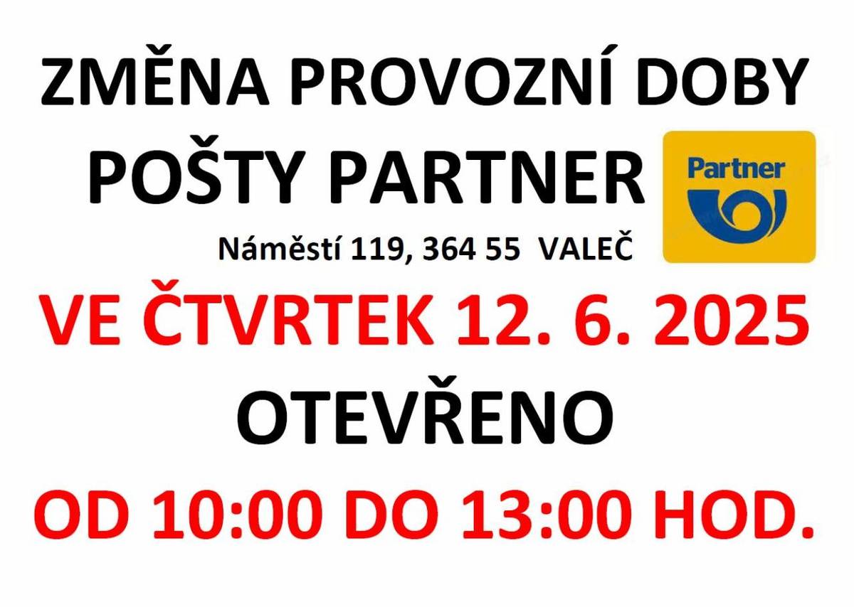 12.6.2025 otevřeno od 10:00-13:00 hodi