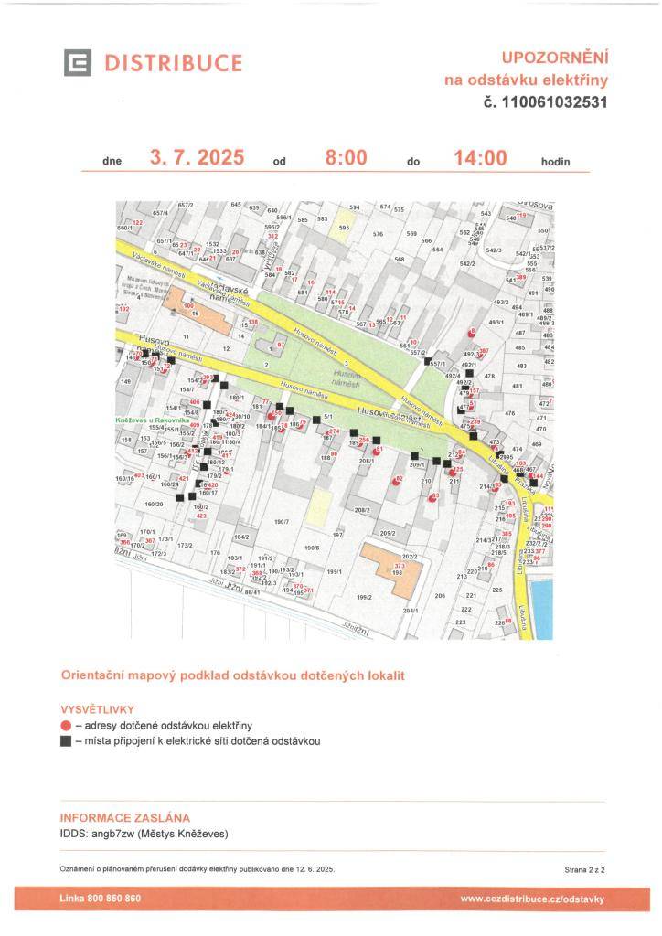 část ulice Dr.F.Topky, Libušiny a Husova náměstí dle přiložené mapky