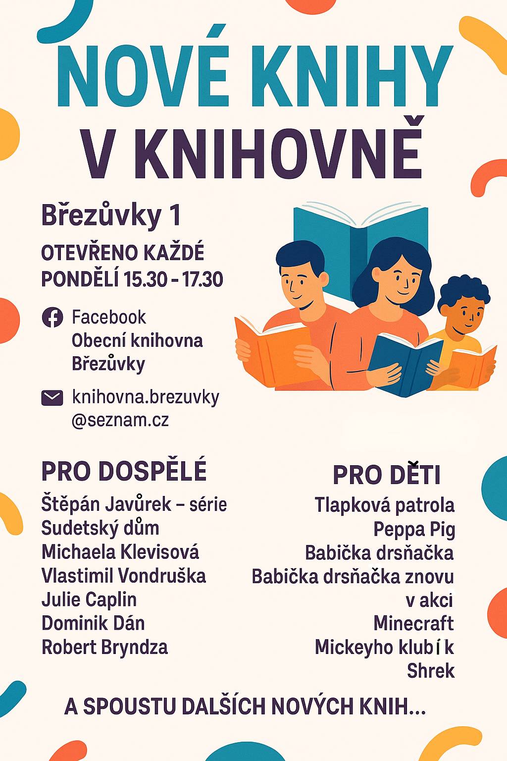 Nové knihy v knihovně Březůvky