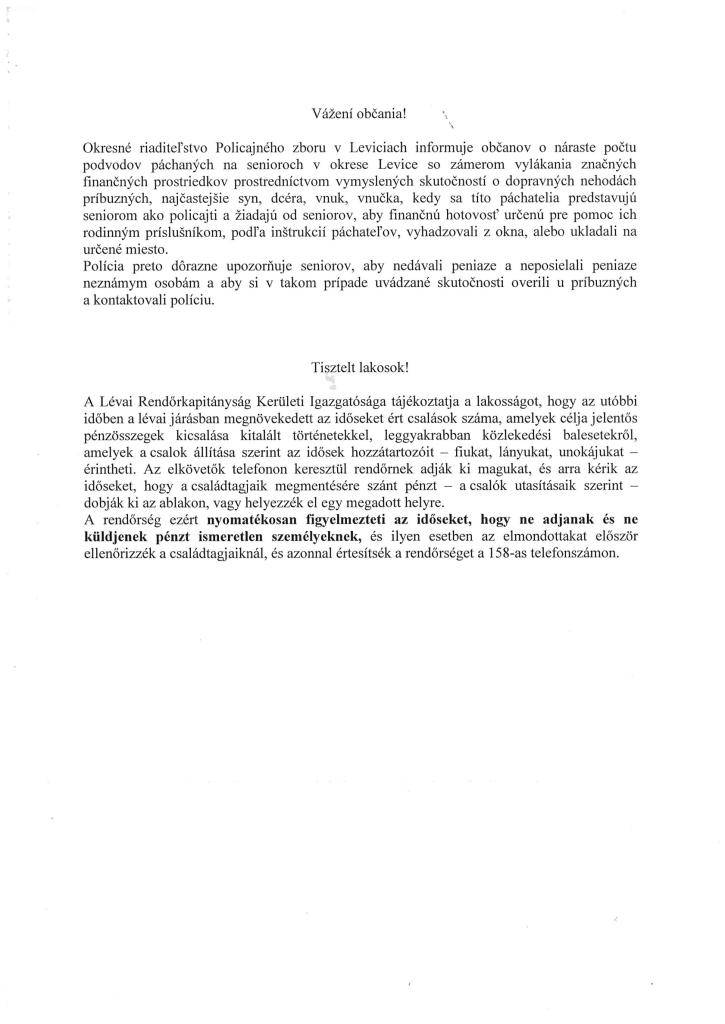 Upozornenie-Figyelmeztetés